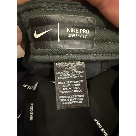 Nike Golf Pro Dri-Fit Mens Black Adjustable SnapBack Hat Baseball Cap 892643-010 - Picture 8 of 10